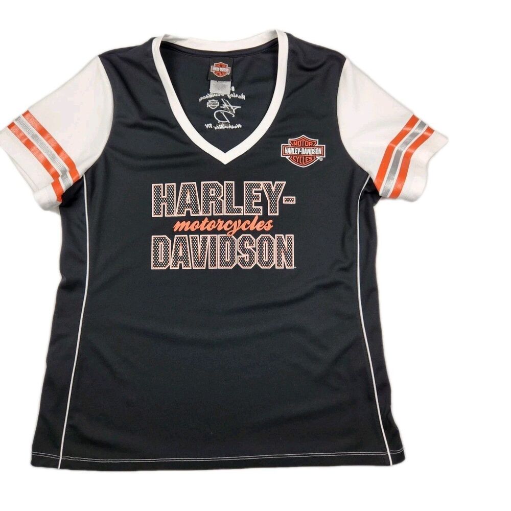 Harley Davidson V-Neck Motorcycle Jersey Womens XXL Mesh Boswell Nashville TN